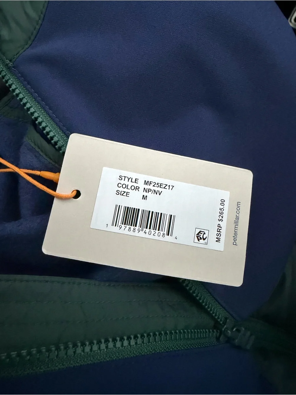 NWT Peter Millar Apex Hybrid Hoodie Jacket Nordic Pine Navy (Medium)
